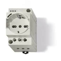 Розетка на DIN-рейку/МП с З/K LED-инд. 16A IP20 цвет серый FINDER