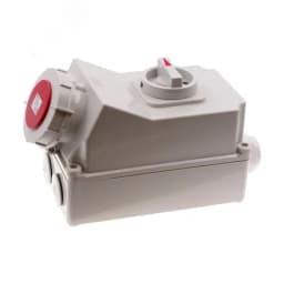 Розетка настенная с выключателем и механической блокировкой 63A/400V/3P+N+E/IP67