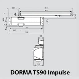 Доводчик Dorma TS90 серый, EN3/4 комплект