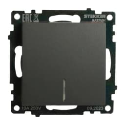 Выключатель 1клавишный c индикатором механизм 250В 10А серия Катрин графит GLS10710106 49408