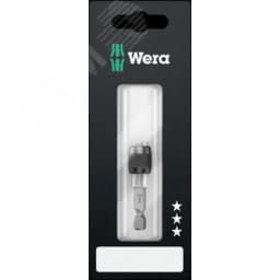 Битодержатель 895/4/1 K SB с быстрозажимным патроном с магнитом хвостовик 1/4 E 6.3 для бит 1/4 С 6.3 52 мм с держателем-еврослот WE-073318 WERA