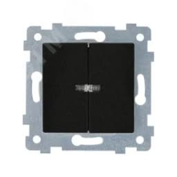 Мария Механизм выключателя двухклавишного скрытой установки со светоиндикацией С510-440 Антрацит 110041 Кунцево