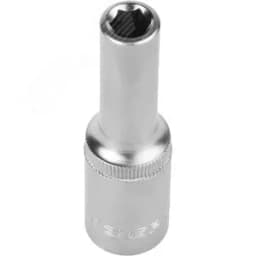 Головка торцовая "Мастер" (1/2"), удлиненная, Cr-V, FLANK, хроматированное покрытие, 8мм