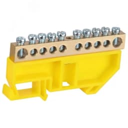 Шина NO-224-95 PE земля на DIN-изоляторе ШНИ-8х12-10-Д-желтый ЭРА