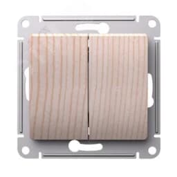 GLOSSA 2-клавишный выключатель, сх.5, 10АХ, механизм, сосна