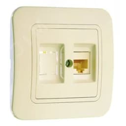 Lillium крем/крем розетка CAT5e + гнездо
