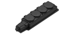 Колодка удлинителя 4-м MultiSet 16А 250В IP44 с заземл. каучук черн. SE MST4104BK