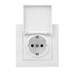 Розетка 1-м СП Валенсия 16А IP44 с заземл. защ. шторки с крышкой бел. PROxima EKF EWV10-124-10