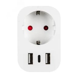Умная розетка Wi-Fi 2USB Type-C 5В, 2,4A 16A До 3680Вт Голосовое управление приложение UnielSmart TM Uniel USH-A103 1G/UC/WF WHITE