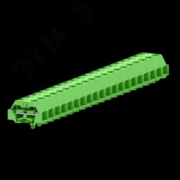 Клемма TB 2-2 с бок. подключ. с защелк. ножками, зеленая