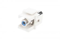 Вставка формата Keystone Jack с проходным адаптером RCA (синий) Hyperline KJ1-RCA/BL-D-WH