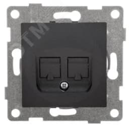 Розетка компьютерная и телефонная RJ45, RJ12 Ugra, механизм, графит