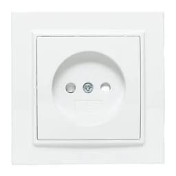 Розетка 1-м СП Минск 10А IP20 без заземл. защ. шторки бел. Basic EKF ERR10-022-100