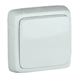 Переключатель одноклавишный наружный с изоляционной пластиной белый 10А