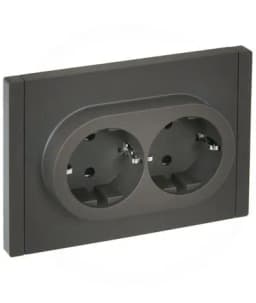 Розетка 2-м СП FORTE&PIANO FP323 16А с заземл. защ. шторки безвинт. крепл. сер. IEK FP-R24-16-1-K03