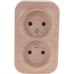 Розетка 2-м ОП 10А IP20 без заземл. сосна IONICH 1438