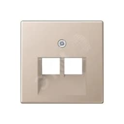 Накладка 2-ой телефонной/компютерной розетки IAE/UAE (1X8-пол.) Серия A500 Материал- термопласт Цвет- шампань