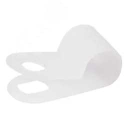 Кабельная скоба под винт 6 мм, белая, упако, REXANT