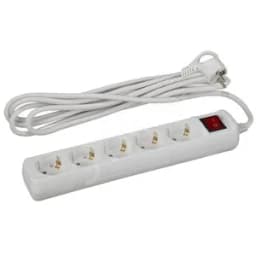 Удлинитель с заземл, 3x1мм2, 16A, ПВС, с выкл, 5гн, 3м (10/480) U-5es-3m-3x1