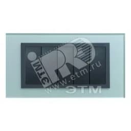 Рамка с суппортом на 5 узких модулей, S82C, серебро - алюминий (стекло)