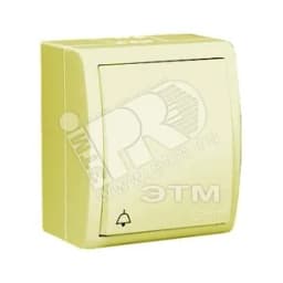 15 Aqua Кнопка клавишная с символом «звонок» с подсветкой IP54 10А 250В винтовой зажим S15A слон. кость 1594160-031 Simon