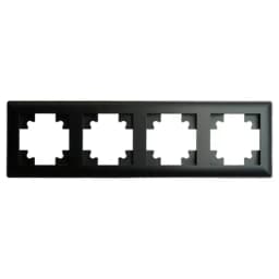 Рамка STEKKER PFR00700405 4местная серия Катрин черный 39815