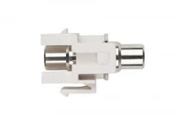 Вставка формата Keystone Jack с проходным адаптером RCA (красный) Hyperline KJ1-RCA/RD-D-WH