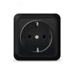 Розетка одноместная UNIVersal серия Олимп с/з, о/у, 16А, 220В, черная