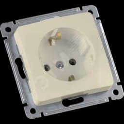 MASTER Розетка одноместная с заземляющим контактом, скрытой установки, в рамку, слоновая кость