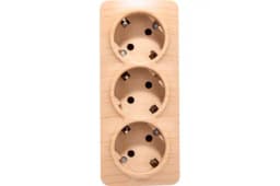 Розетка 3-м ОП 16А IP20 с заземл. сосна IONICH 1440