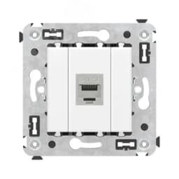 Avanti Компьютерная розетка RJ-45 без шторки в стену, кат.5e одинарная экранированная, Белое облако