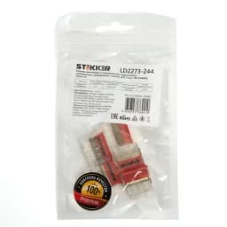 Клемма монтажная 4проводная STEKKER для 1жильного проводника LD2273244 5 штук в упаковке 39948
