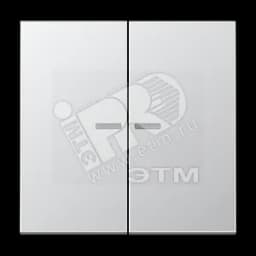 Клавиша 2-я для выключателей и кнопок с окошком для подсветки. Серия LS990 Материал- металл Цвет- алюминий