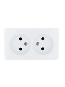 Розетка 2-м ОП Viola 16А IP20 без заземл. бел. LEZARD 751-0200-128