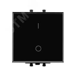 Avanti Выключатель двухполюсный одноклавишный модульный, , Черный квадрат, 2 модуля