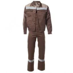 Костюм ОПТИМАЛ с СОП летний куртка, полукомбинезон коричневый/бежевый (52-54)104-108/170-176