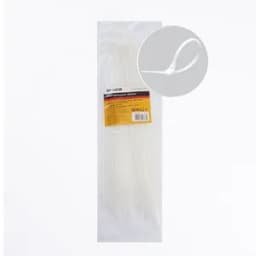 Хомут нейлоновый 3,6x300 мм, d пучка max 80 мм, нагрузка 18 кг, белый (100шт в упак), FERON