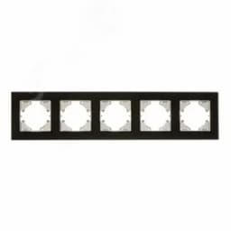 Рамка 5-местная Ugra стекло, чёрный