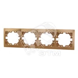Мира Рамка х4 горизонтальная без вставки металлик золото