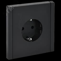 FORTE&PIANO Розетка 1-местная с заземлением без защитных шторок винтовое крепление 16А FP116 черный IEK