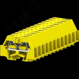 Клемма TB концевая 1-1 с бок. подключ. с крепеж.фланцами, желтая