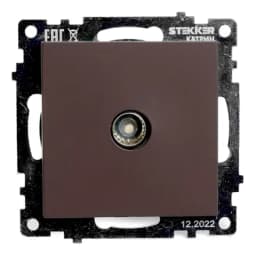 Розетка телевизионная 1местная механизм STEKKER GLS00710805 75 Ом 5862МГц серия Катрин черный 49024