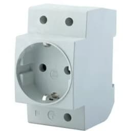 Розетка на DIN-рейку 1-местная c/з, серый