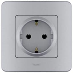 Розетка 1-м СП Inspiria 16А IP20 250В 2P+E немецк. стандарт механизм алюм. Leg 673722