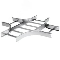 Ответвитель Х-образный 100х500 R-300 в комплекте с крепежными элементами и соединительными пластинами, необходимыми для монтажа, горячеоцинкованный