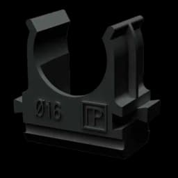 Крепеж-клипса д16мм. для труб АБС-пластик в п/э ЧЁРНАЯ (100шт/2000шт уп/кор).Промрукав PR.02716ч