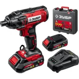Винтоверт ударный 18В, 2 АКБ (2Ач), в кейсе ЗУБР