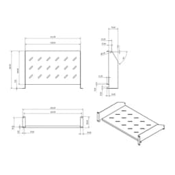 Полка угловая Hyperline TAL3-2U-300-RAL9005