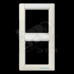 Рамка 2 поста с полем для надписи слоновая кость