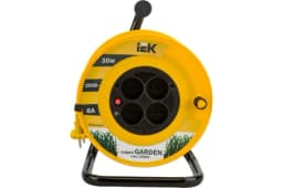 Удлинитель на катушке 4х30м без заземл. 6А IP20 Garden УК30 2х0.75 термозащита IEK WKP23-06-04-30